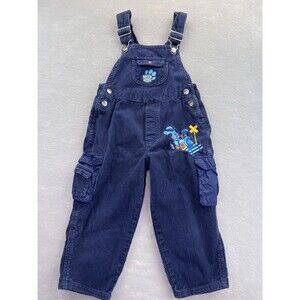 Blues Clues Naby Corduroy Embroidered Overalls 4T Vtg unisex Y2K Train  Bibs